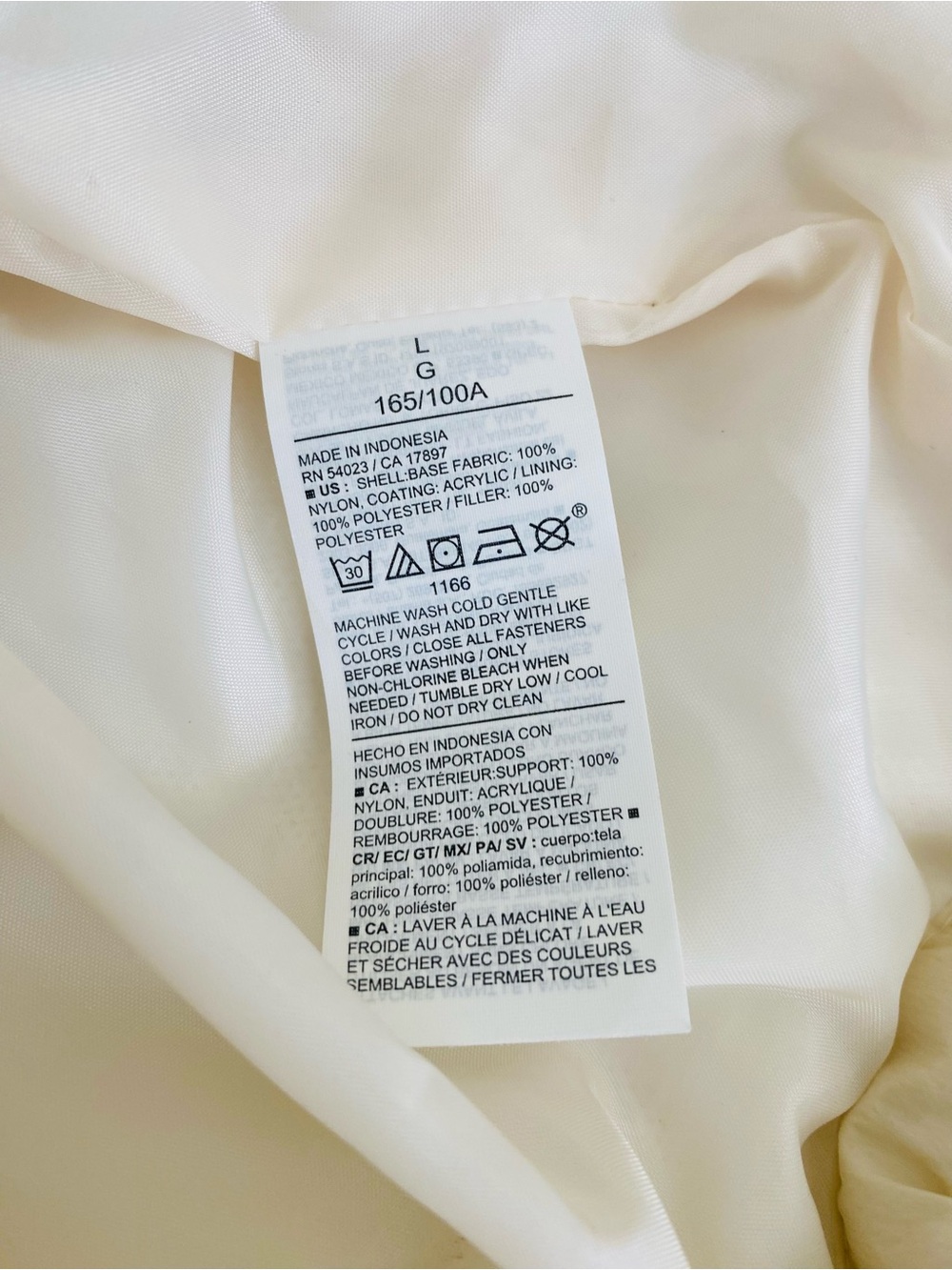 Old Navy Cream Puffer Jacket Size L - Picture 6 of 7